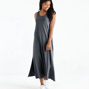 Free Fly Apparel Gray Sleeveless Midi Sundress